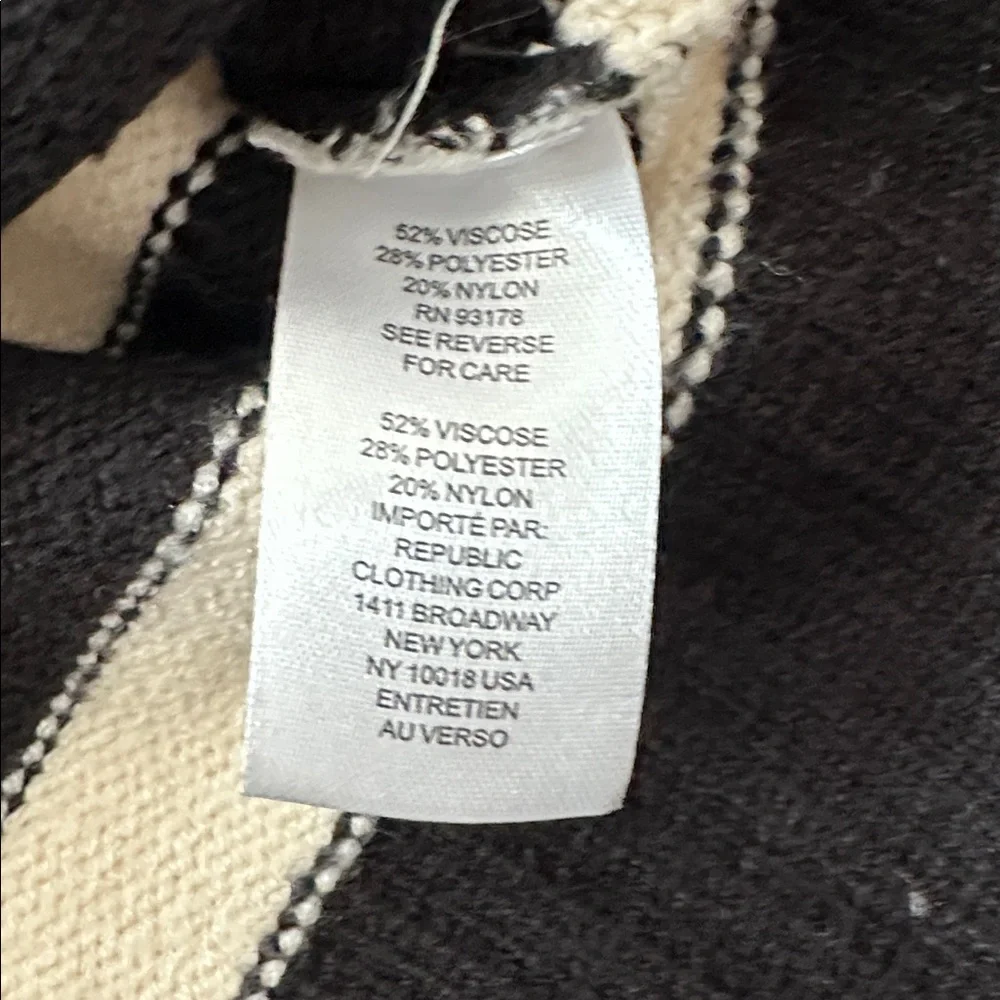 Industry black white striped sweater small